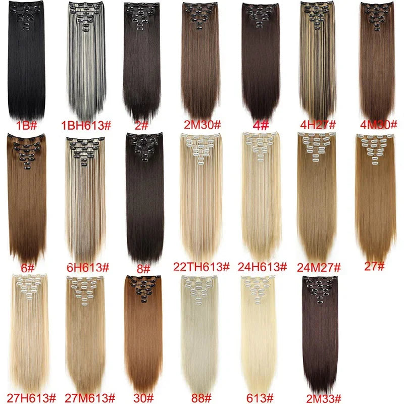 7Pcs/set Long Straight Hair Extension
