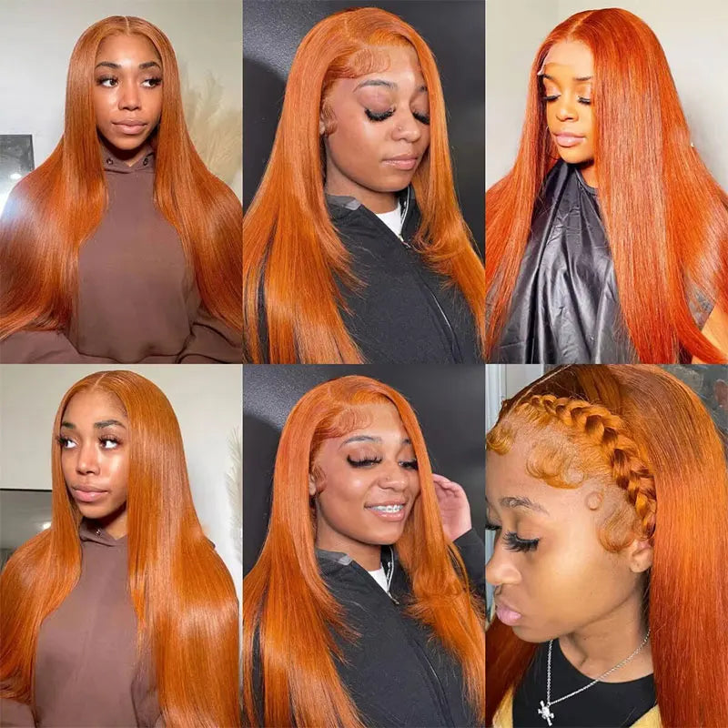 Straight Ginger Lace Front Wigs
