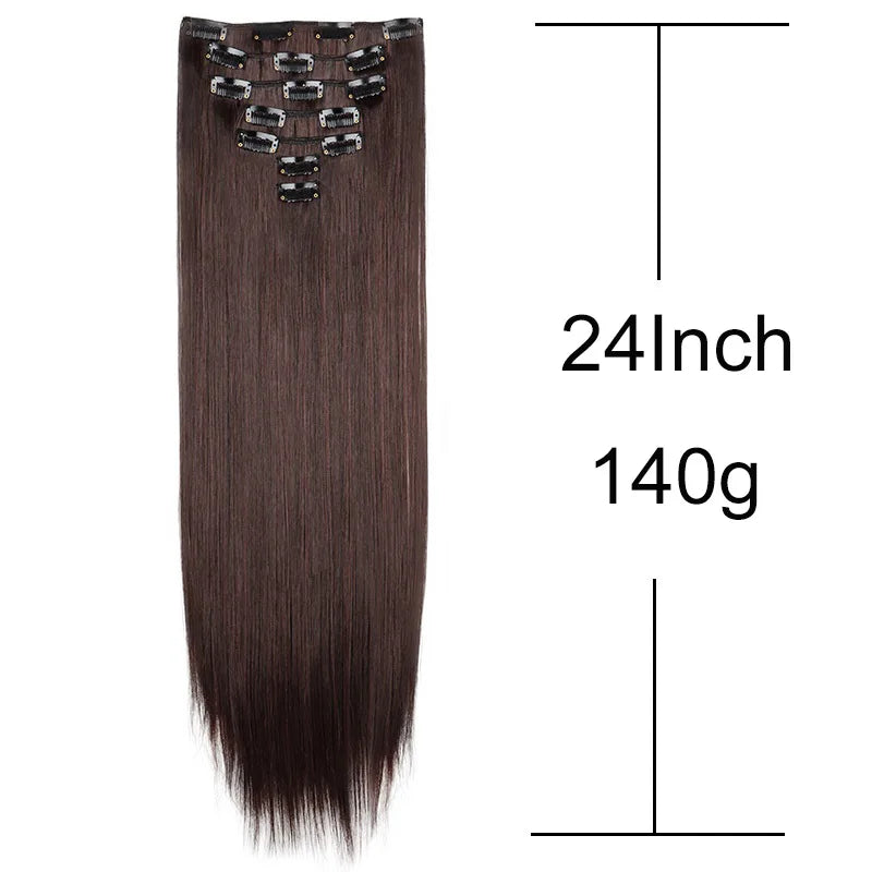 7Pcs/set Long Straight Hair Extension