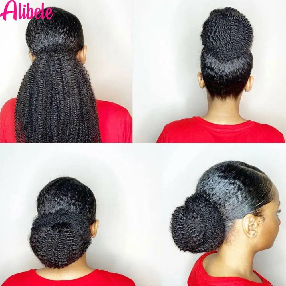 Kinky Curly 4B/4C Remy Human Hair Ponytail