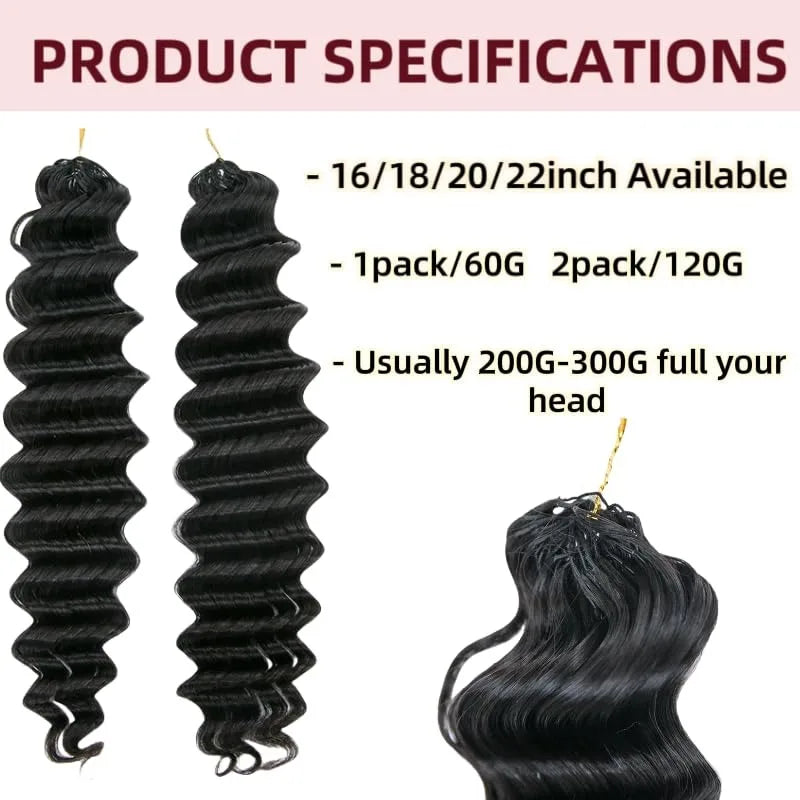 Pre-Separated Feather Crochet Human Hair Extensions