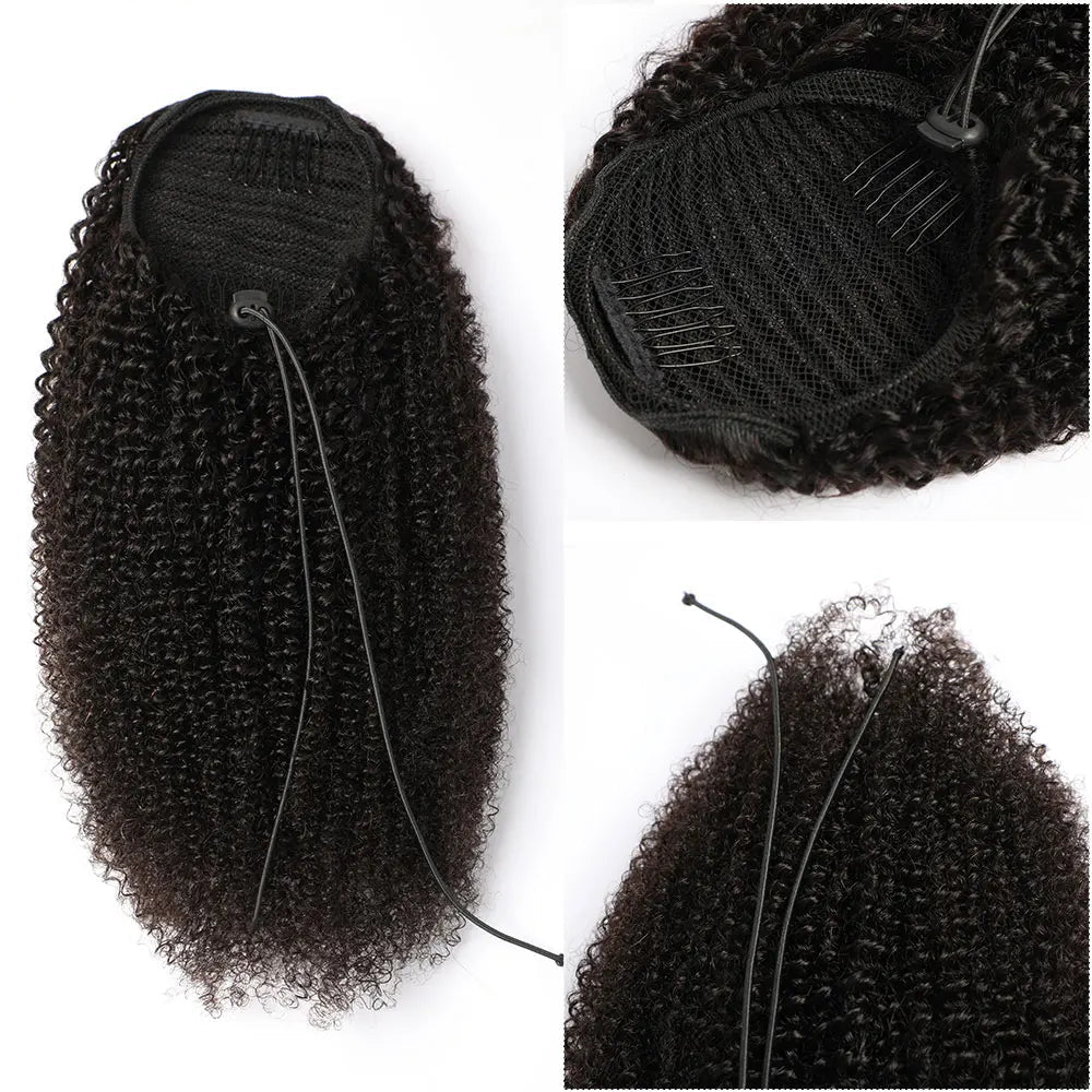 Kinky Curly 4B/4C Remy Human Hair Ponytail