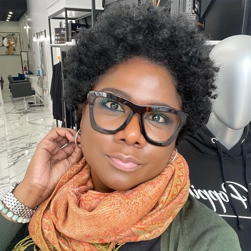 Pixie cut short afro hair wig