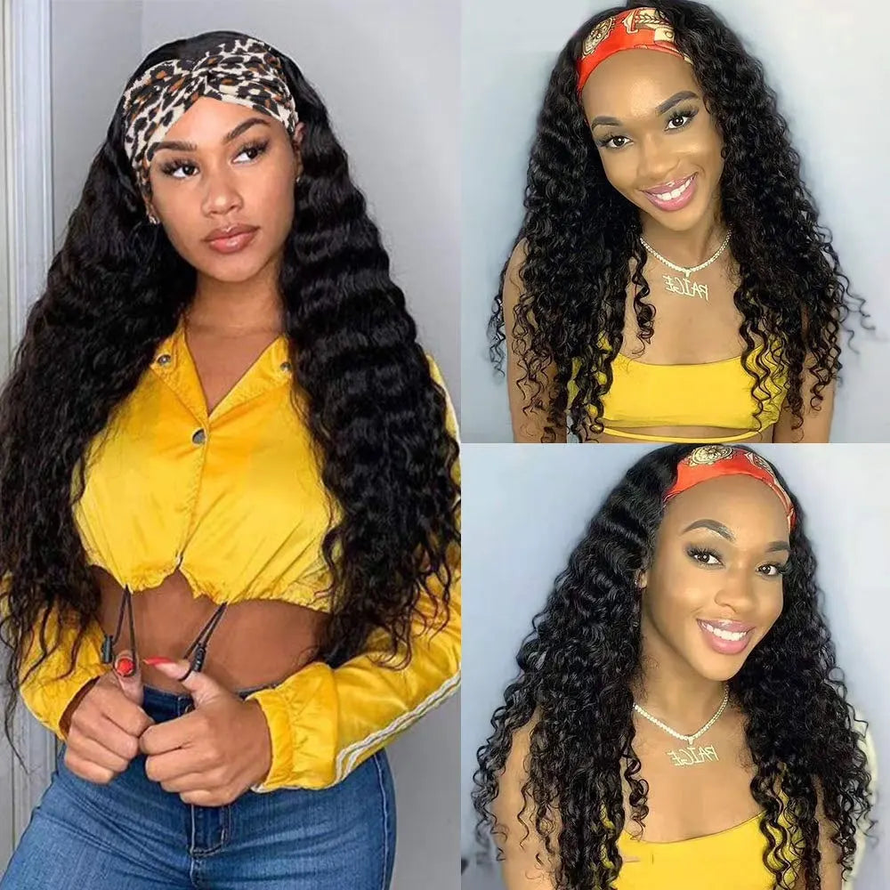 Deep Water Wave Headband Wigs