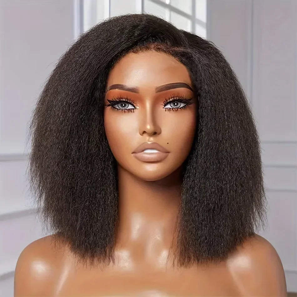 Kinky Straight Short Bob Wigs