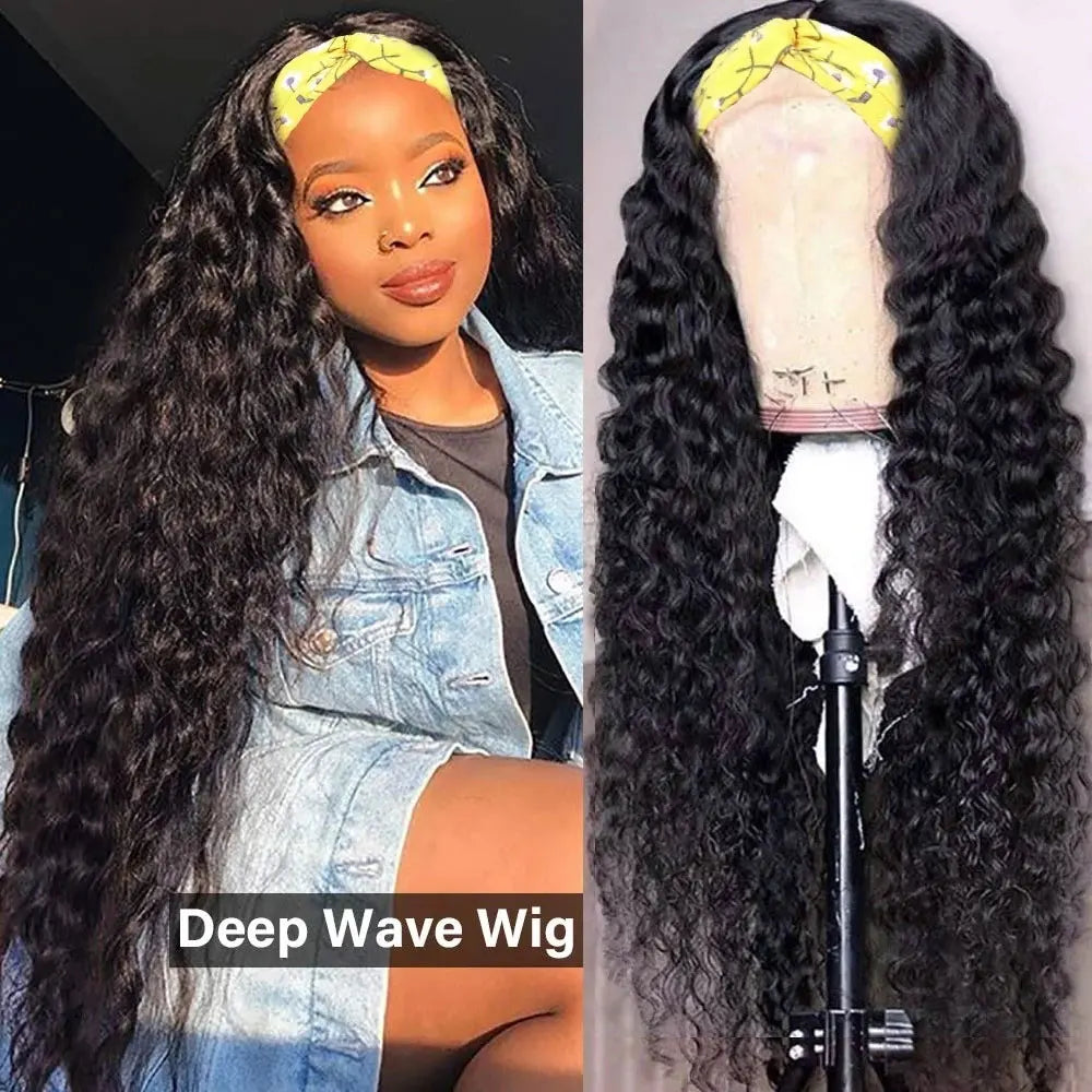 Deep Water Wave Headband Wigs