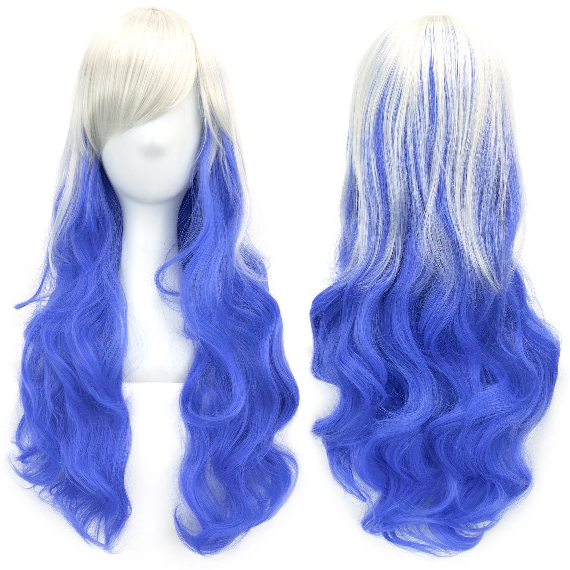 Synthetic Rainbow Cosplay Wig with Bangs