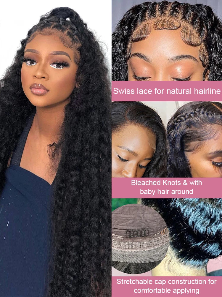 Glueless Deep Water Wave Curly Wigs