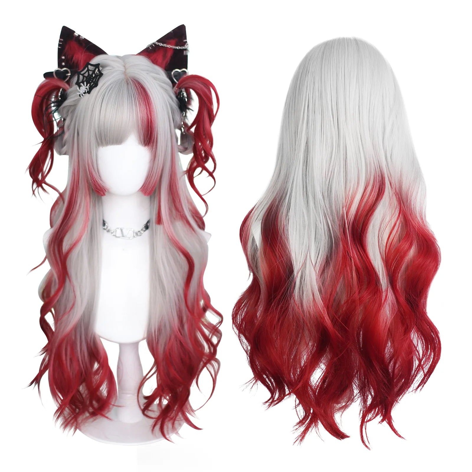 Harajuku Style Red White Cosplay Wig