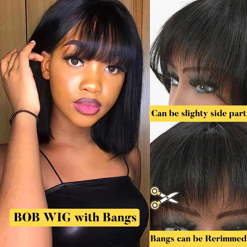 Short Bob Wig with Bangs
