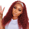 Burgundy Deep Water Wave Headband Wig