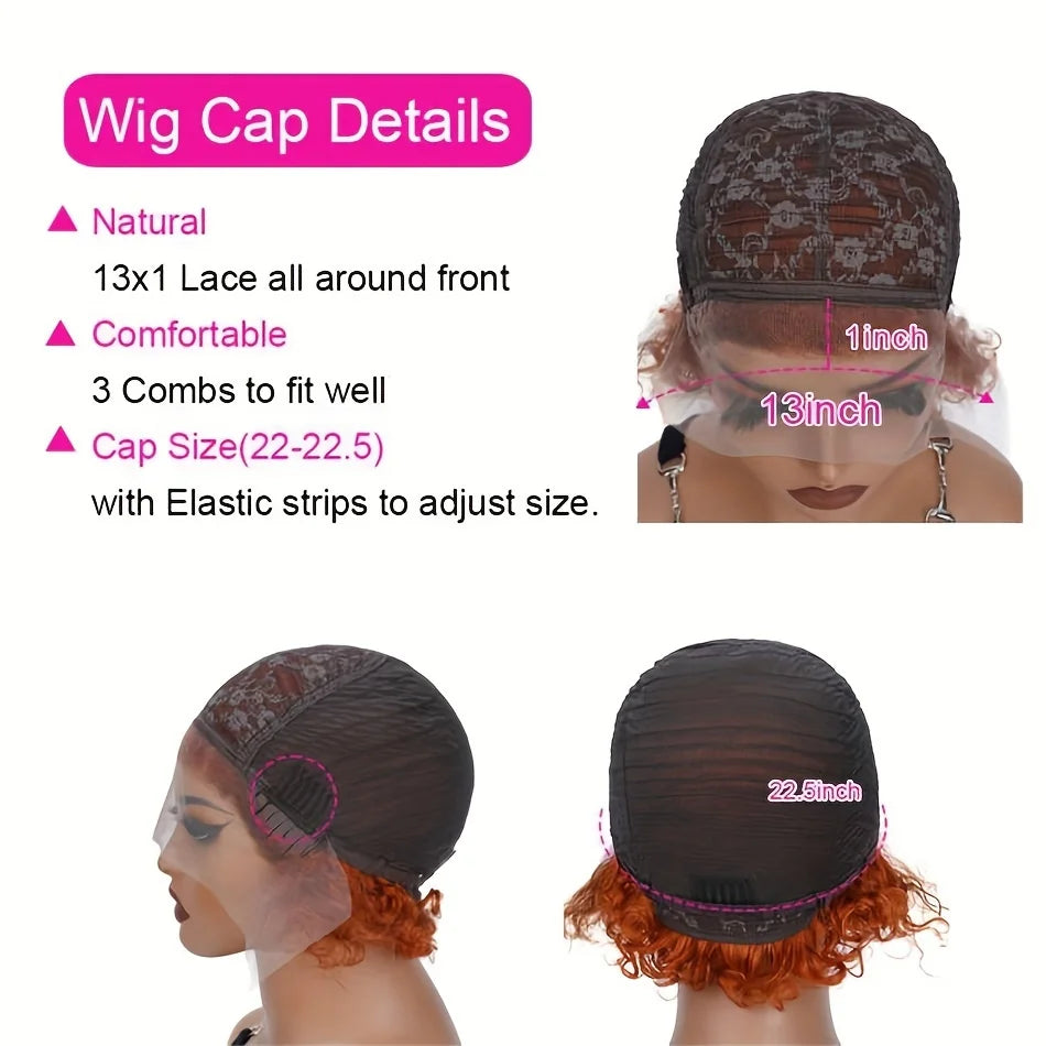 Short Pixie Cut Kinky Curly Wig
