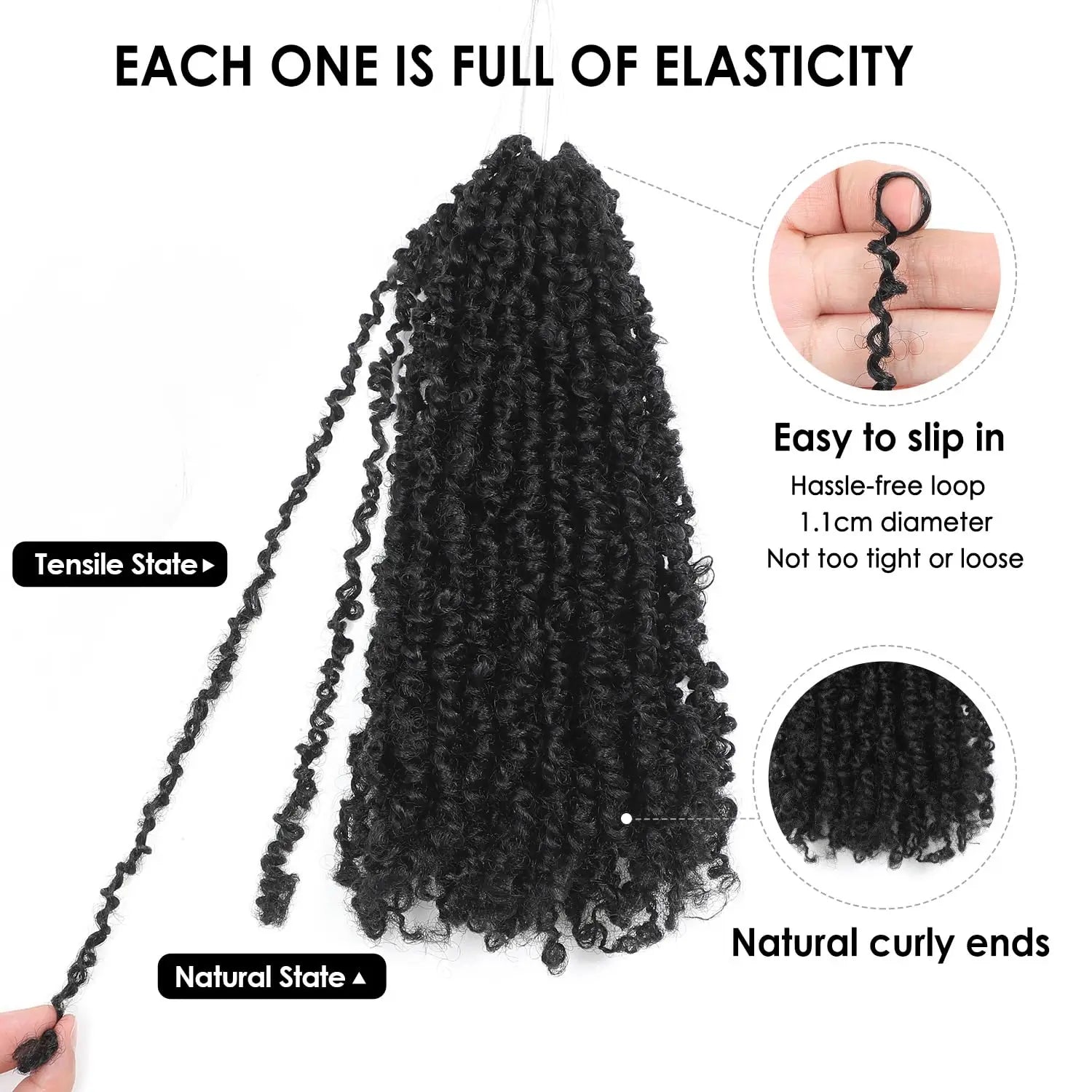 Yanky Twist Loop Feather Crochet Extension