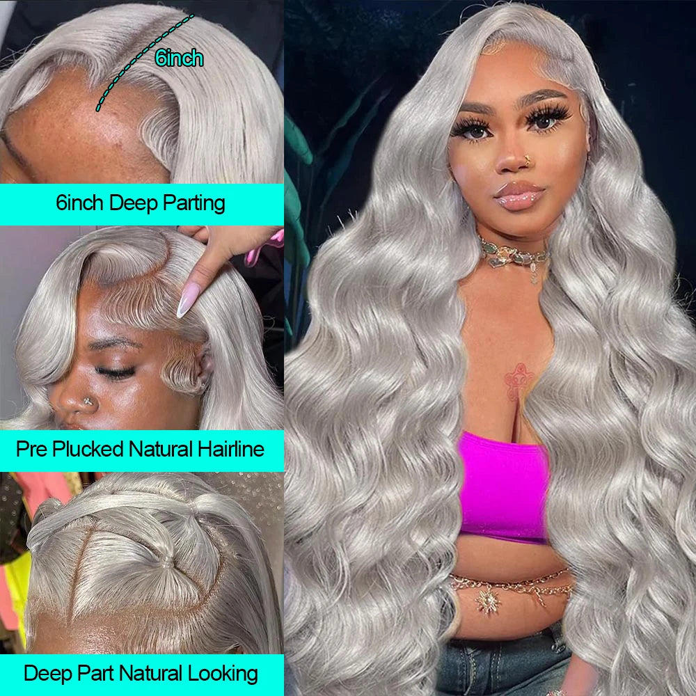 Silver Cosplay Deep Wave Wigs