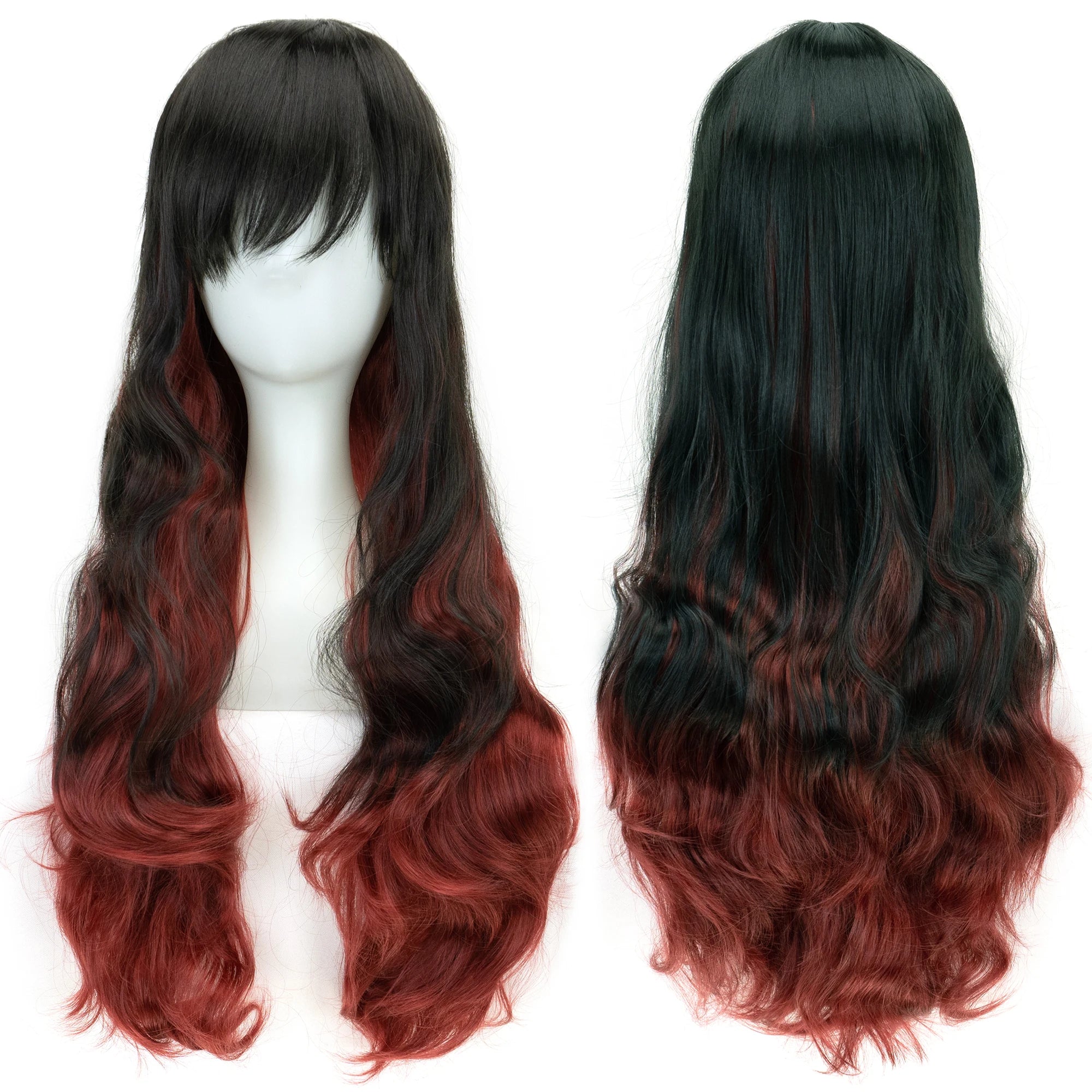 Synthetic Rainbow Cosplay Wig with Bangs