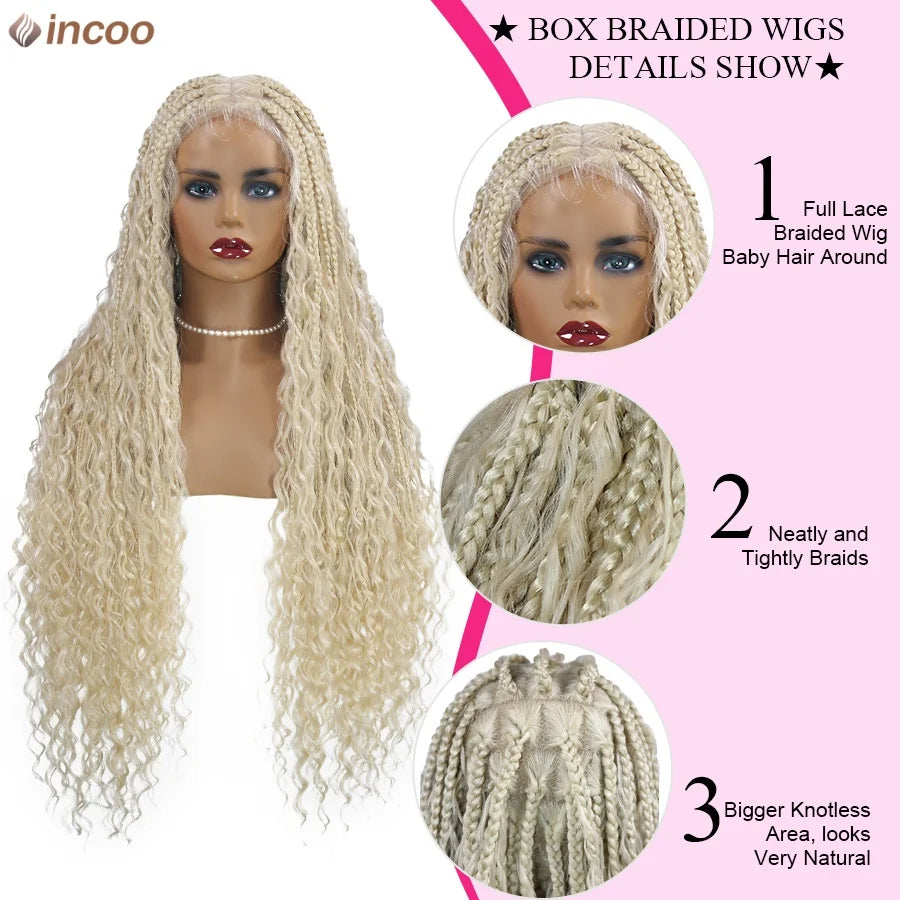 Long Blond Boho Braided Wigs