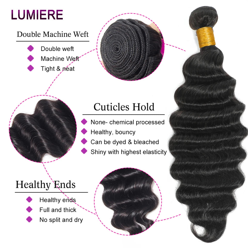 Loose Deep Wave Hair Bundles With HD Closure