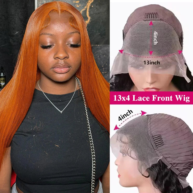 Straight Ginger Lace Front Wigs