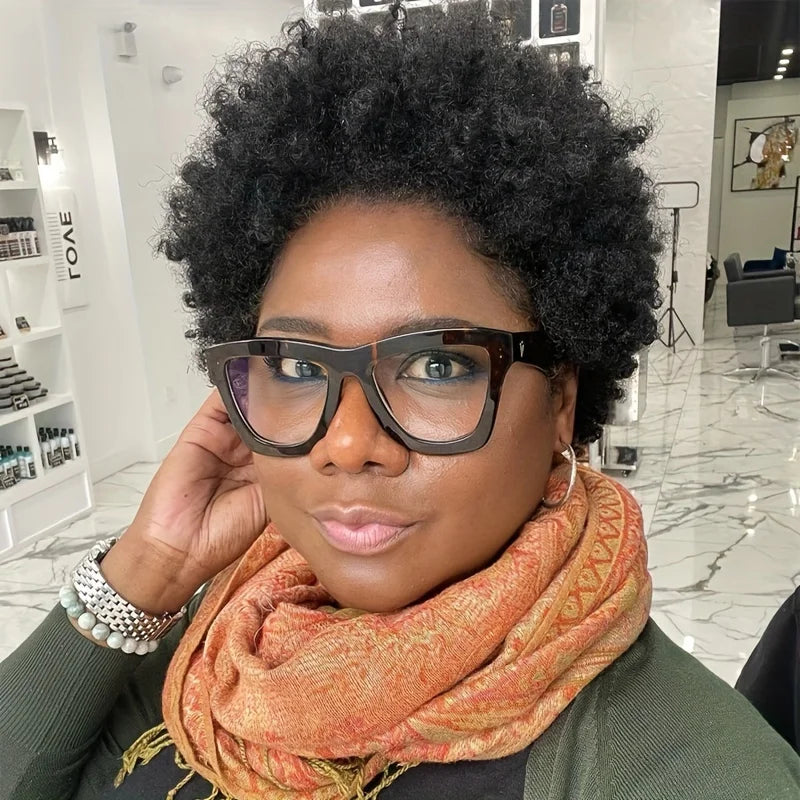 Pixie cut short afro hair wig