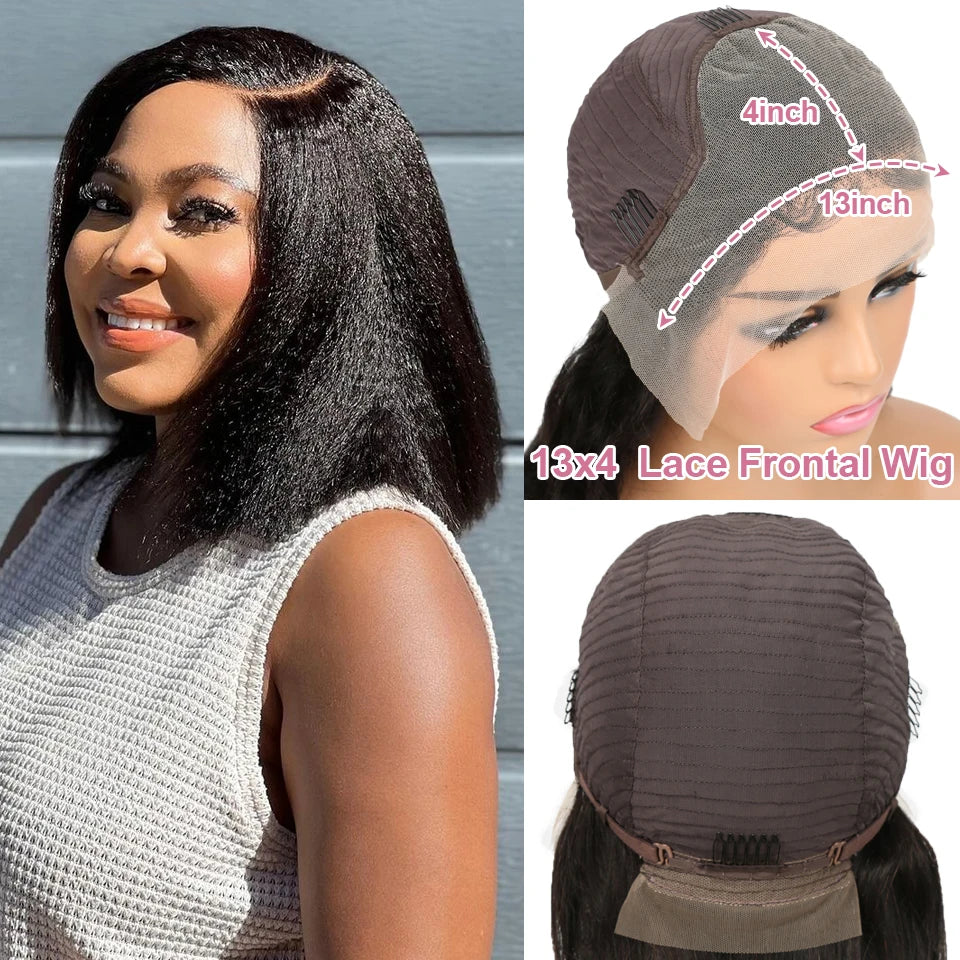 Kinky Straight Bob Human Hair Wigs