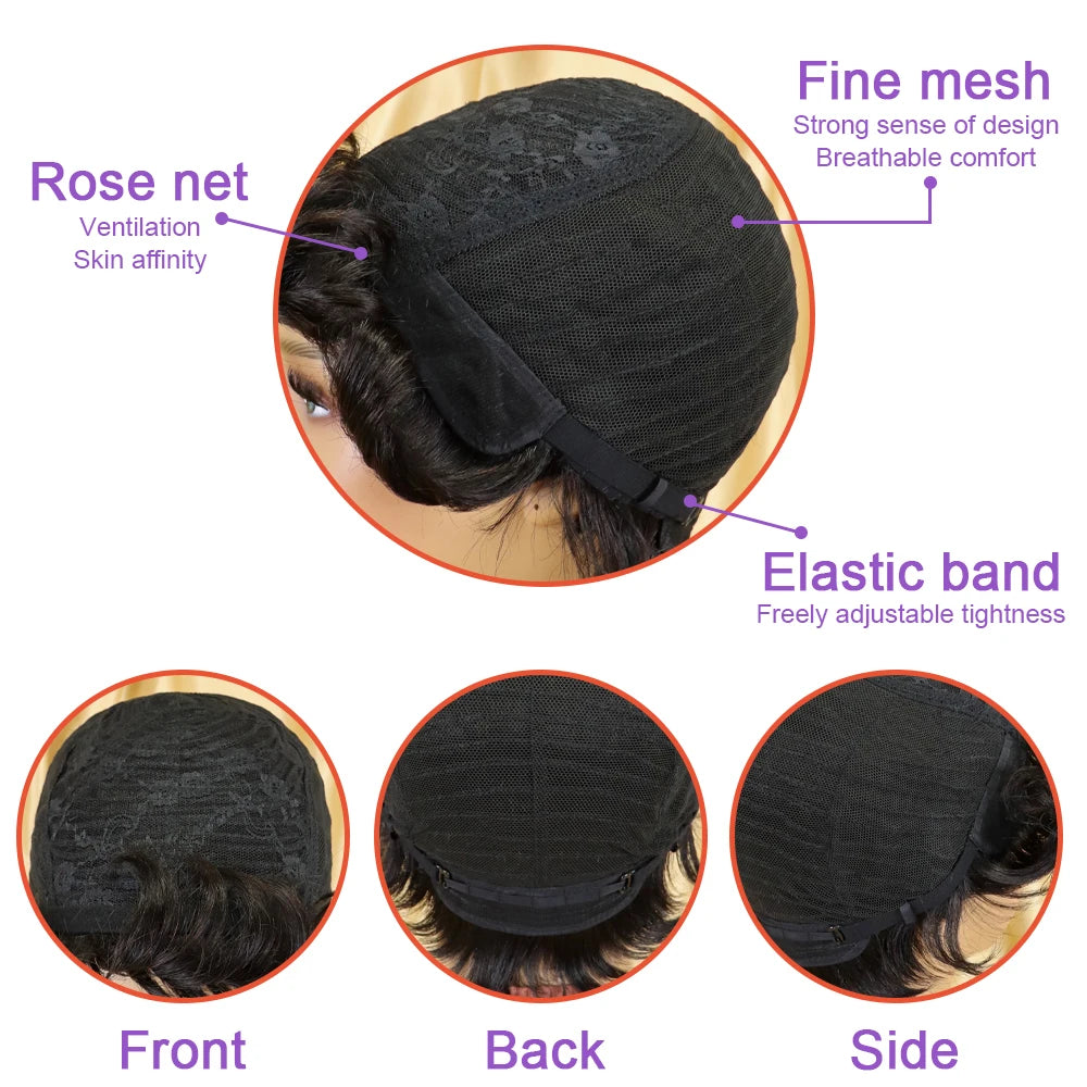 Short Pixie Cut Afro Kinky Curly Bob Wigs