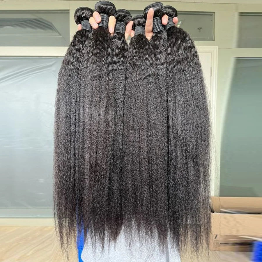 Brazilian Kinky Straight Hair Bundles With Closure