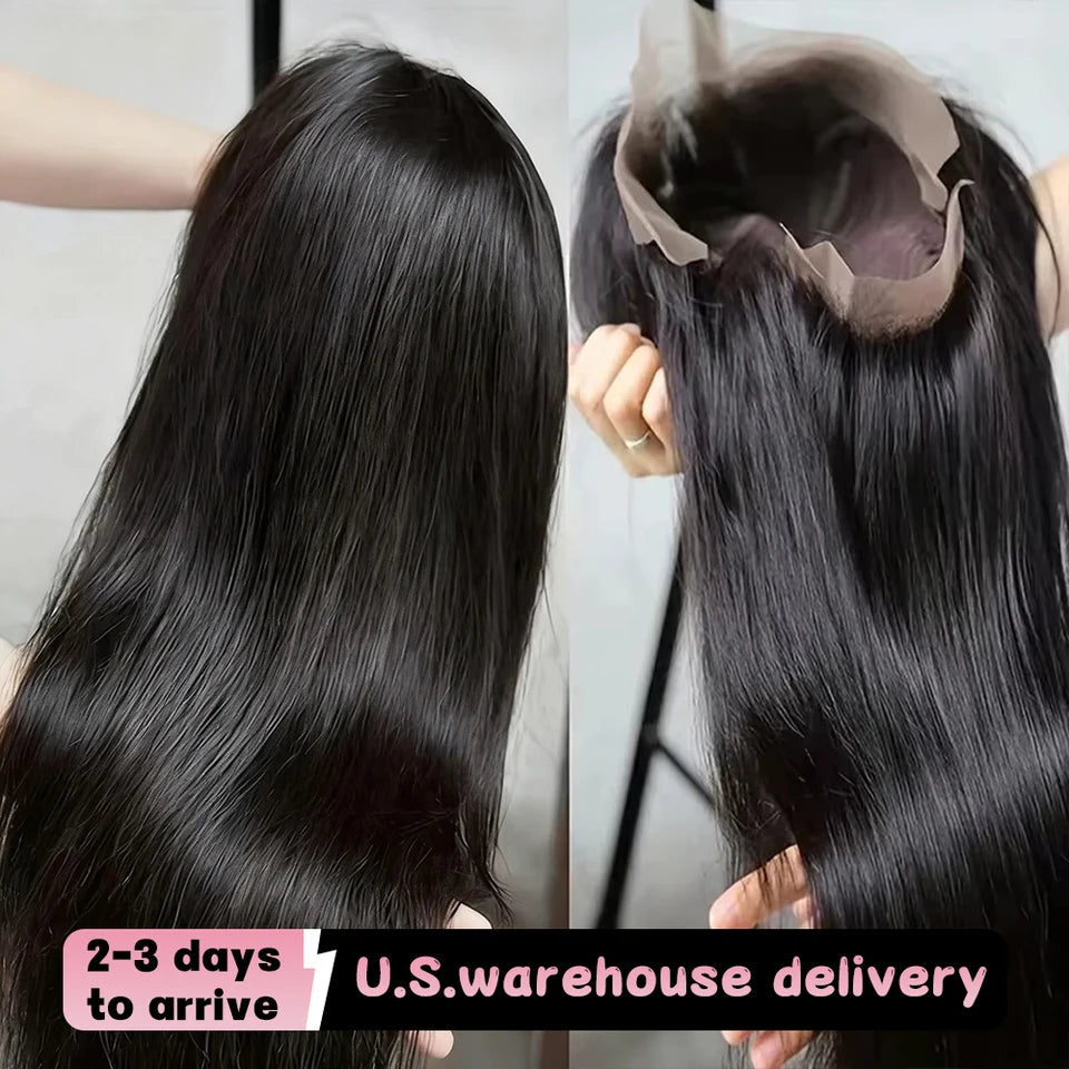 Pre Plucked Glueless Closure Bone Straight Wigs